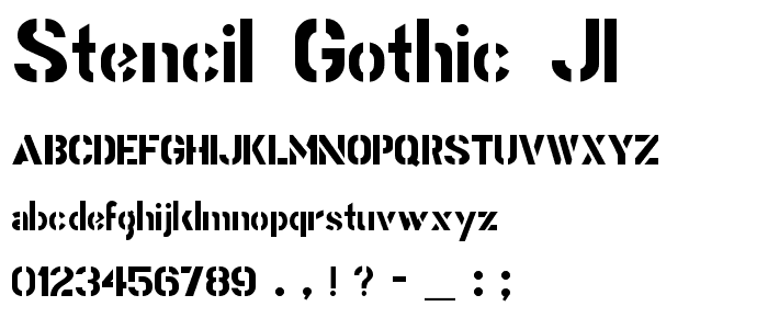 Stencil Gothic JL font